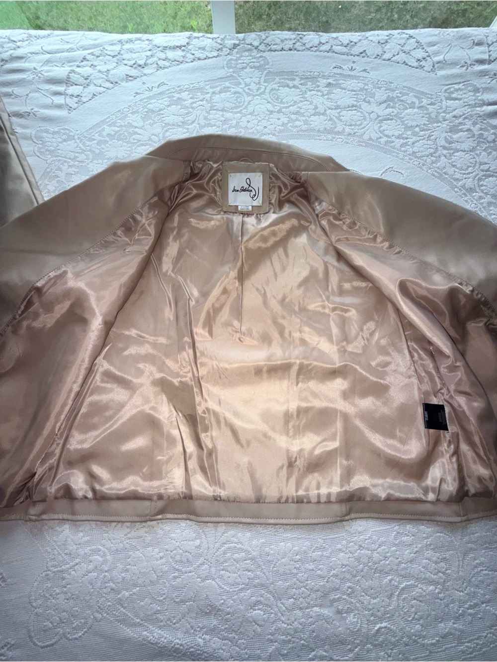 Sam Edelman woman’s Faux Leather Moto Jacket Beige Tan Cream Size XL - Picture 13 of 16